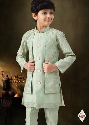 boys stylish indo western ethnic set thread work for festive 2