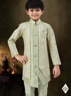 boys stylish indo western ethnic set thread work for festive 2