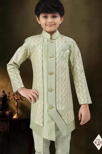 boys stylish indo western ethnic set thread work for festive