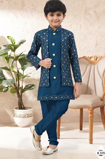 boys stylish indo western ethnic set thread work for festive