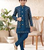 boys stylish indo western ethnic set thread work for festive