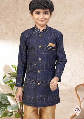 boys stylish indo western ethnic set thread work for festive 2