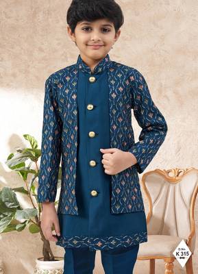 boys stylish indo western ethnic set thread work for festive 2
