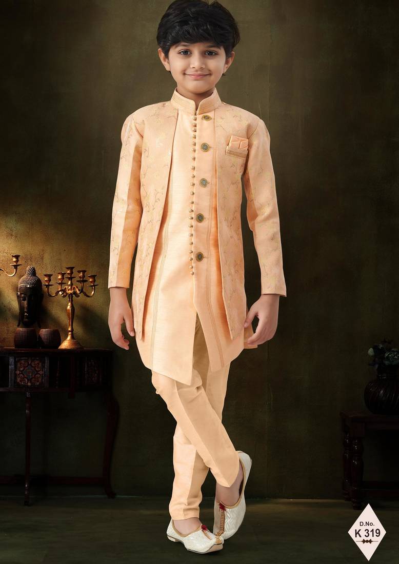 boys stylish indo western ethnic set thread work for festive