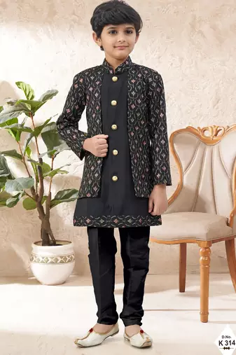 boys stylish indo western ethnic set thread work for festive