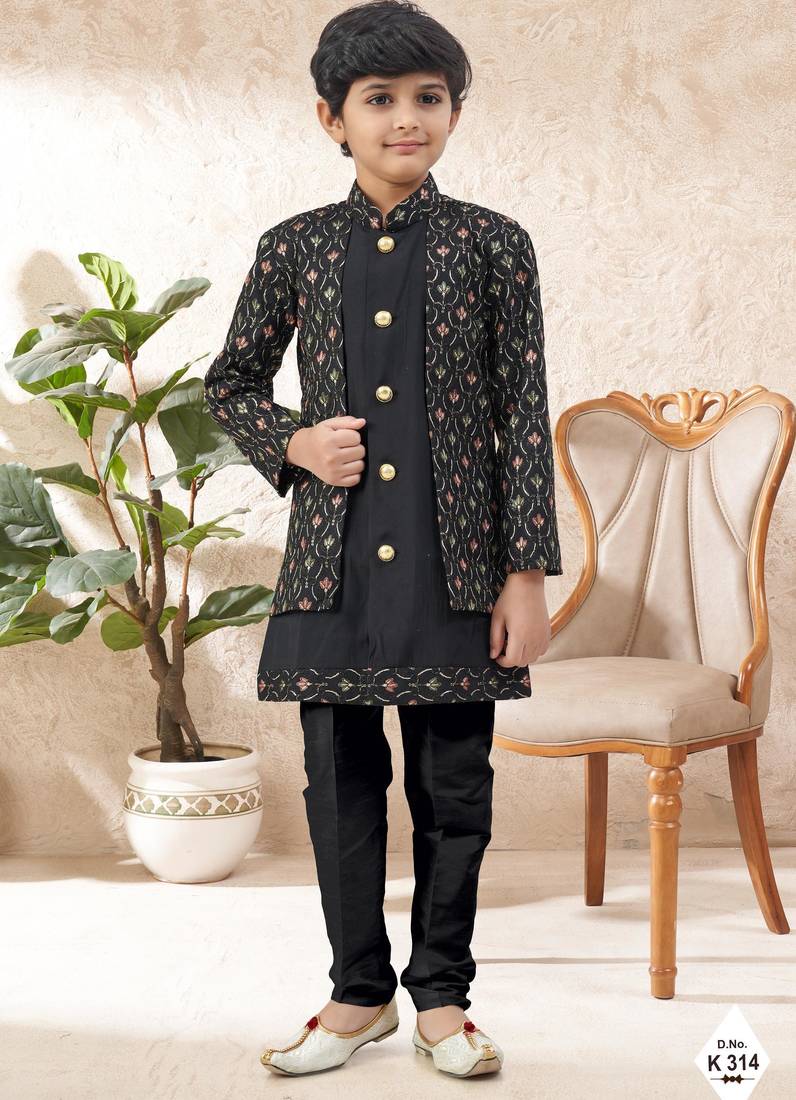 boys stylish indo western ethnic set thread work for festive