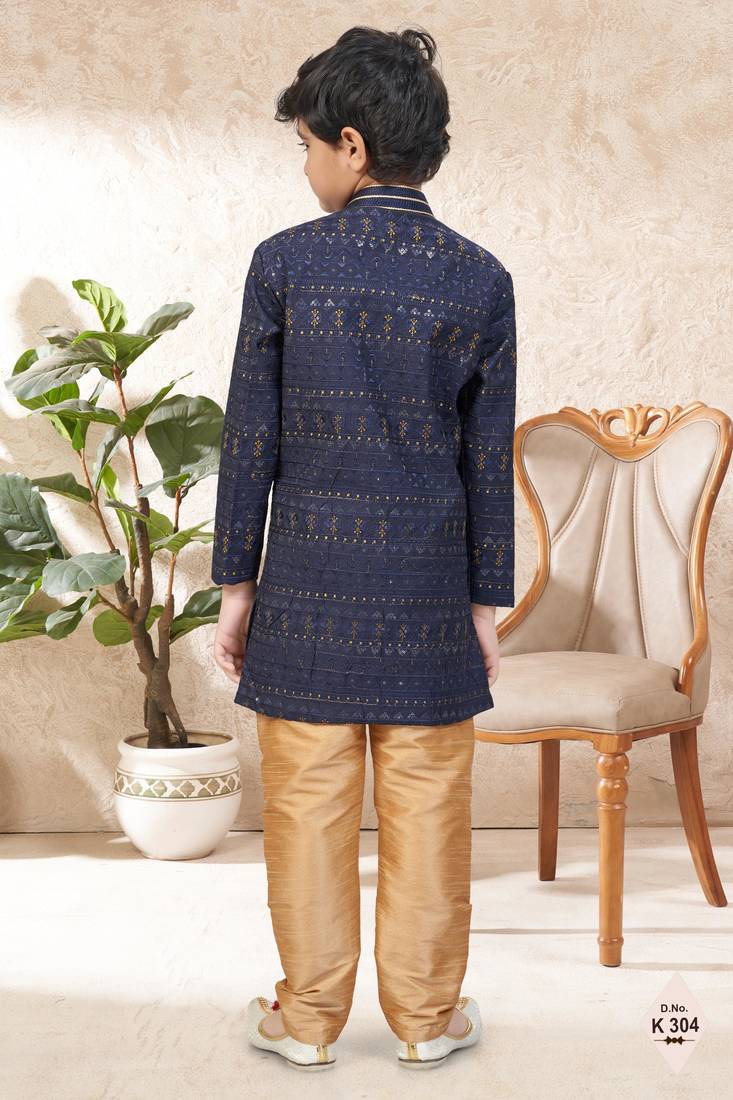 boys stylish indo western ethnic set thread work for festive