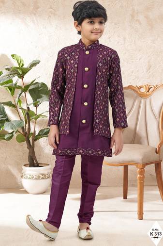 boys stylish indo western ethnic set thread work for festive