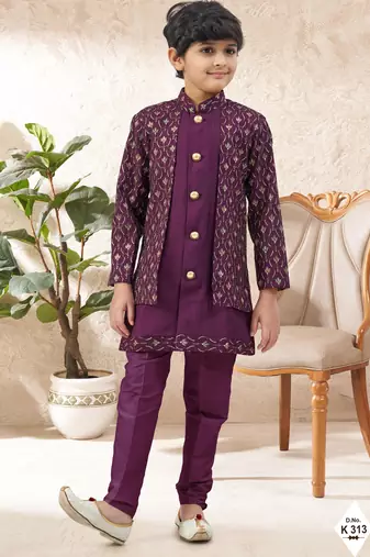 boys stylish indo western ethnic set thread work for festive