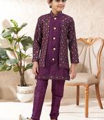 boys stylish indo western ethnic set thread work for festive