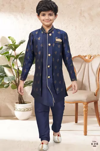 boys stylish indo western ethnic set thread work for festive