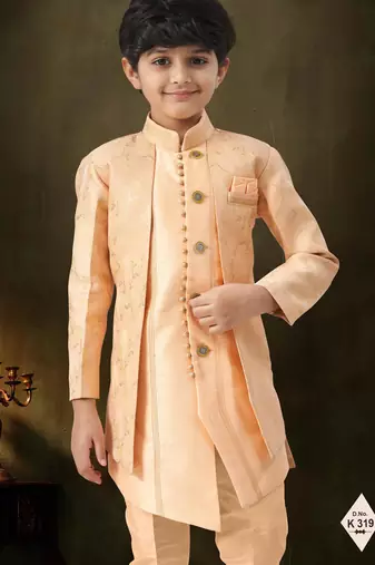 boys stylish indo western ethnic set thread work for festive