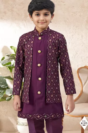 boys stylish indo western ethnic set thread work for festive
