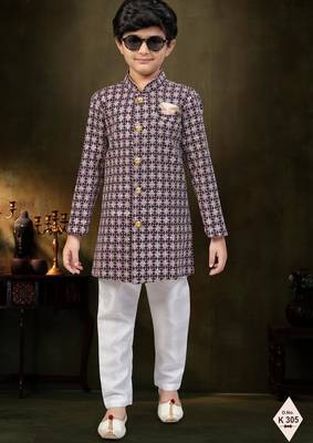 boys stylish indo western ethnic set thread work for festive 1