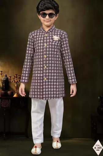 boys stylish indo western ethnic set thread work for festive