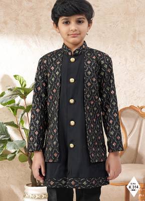 boys stylish indo western ethnic set thread work for festive 2