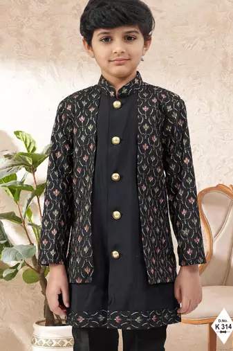 boys stylish indo western ethnic set thread work for festive