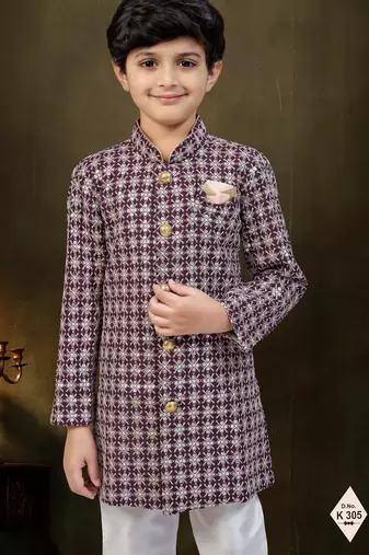 boys stylish indo western ethnic set thread work for festive