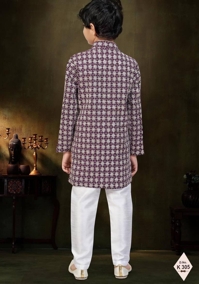 boys stylish indo western ethnic set thread work for festive