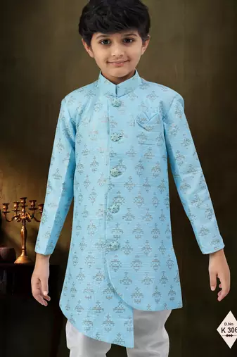 boys stylish indo western ethnic set thread work for festive