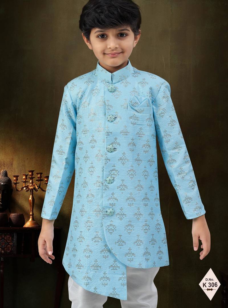 boys stylish indo western ethnic set thread work for festive