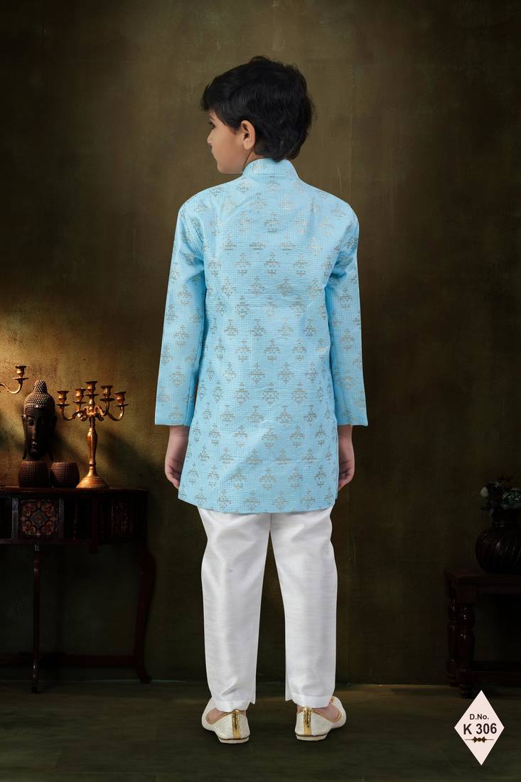 boys stylish indo western ethnic set thread work for festive