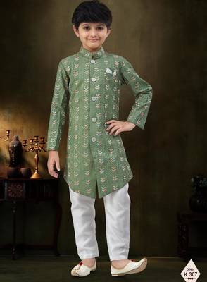 boys stylish indo western ethnic set thread work for festive 1