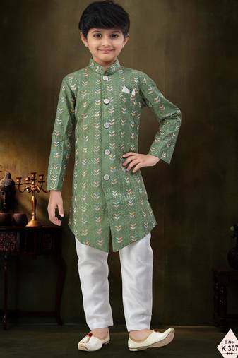 boys stylish indo western ethnic set thread work for festive