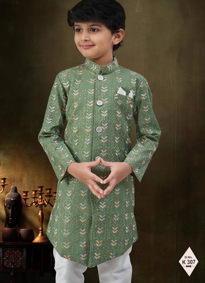 boys stylish indo western ethnic set thread work for festive