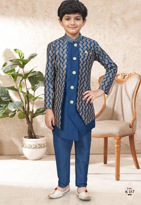 boys stylish indo western ethnic set thread work for festive 1