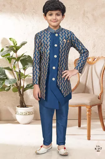 boys stylish indo western ethnic set thread work for festive