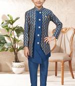 boys stylish indo western ethnic set thread work for festive