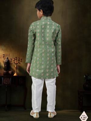 boys stylish indo western ethnic set thread work for festive 3