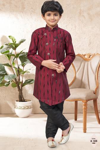 boys stylish indo western ethnic set thread work for festive