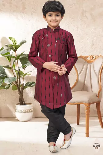 boys stylish indo western ethnic set thread work for festive