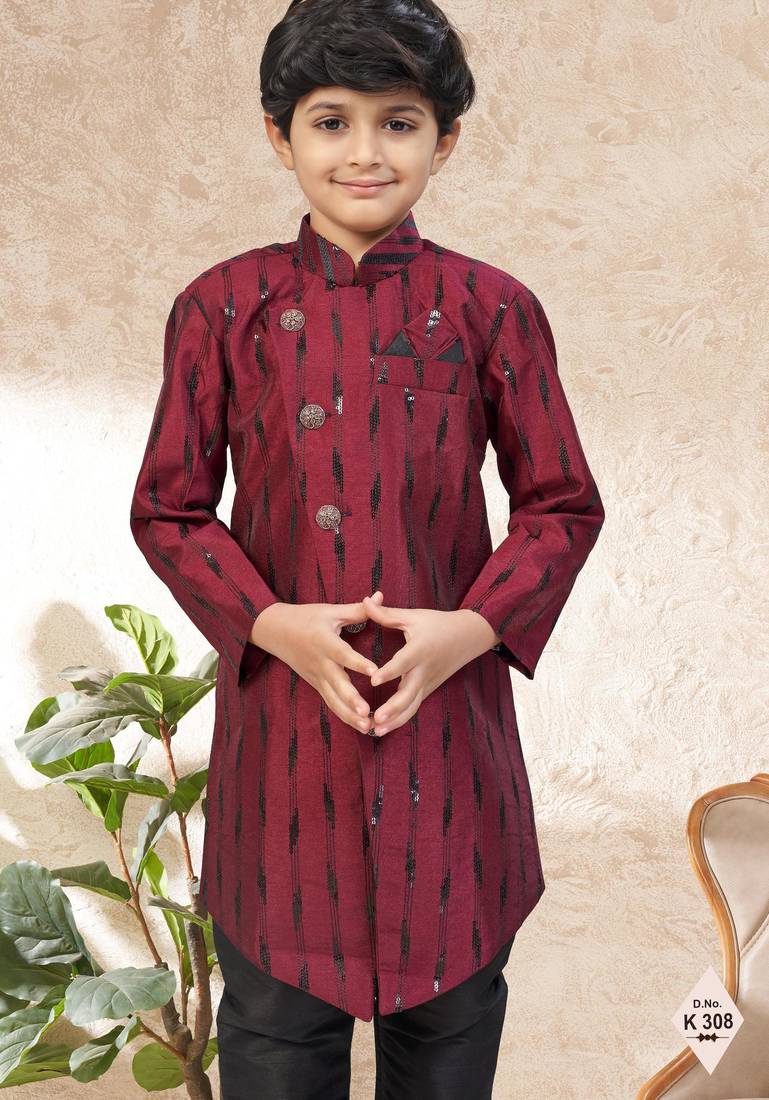 boys stylish indo western ethnic set thread work for festive