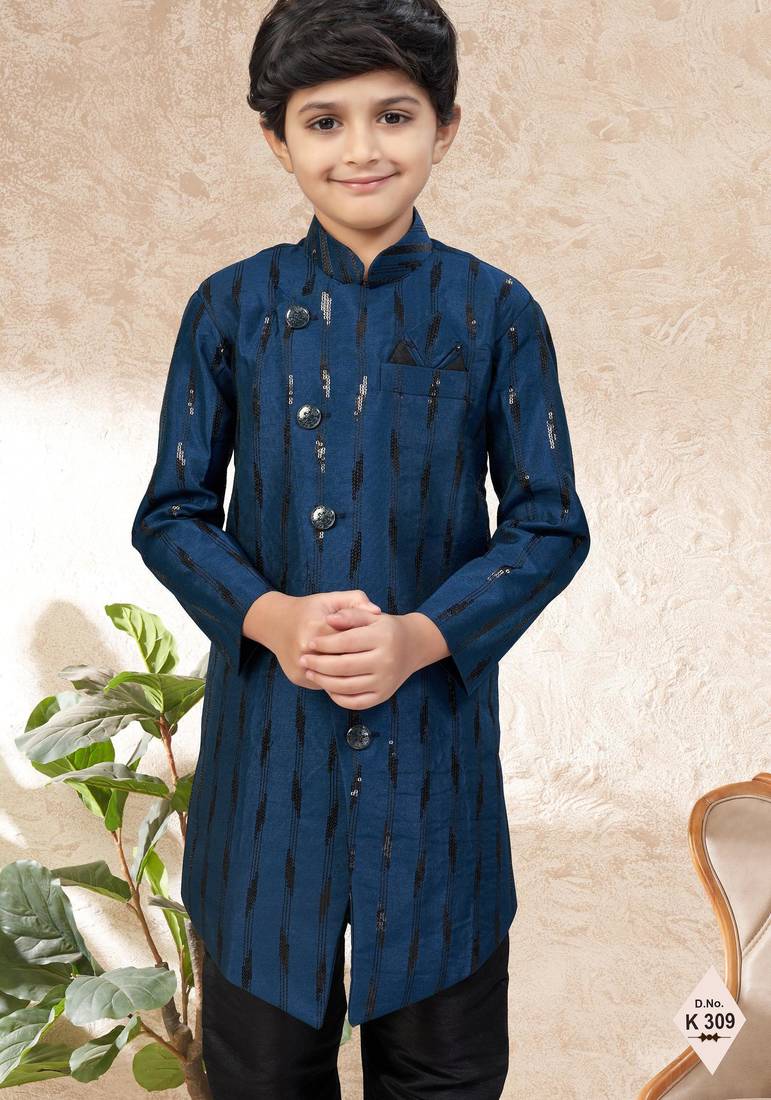boys stylish indo western ethnic set thread work for festive