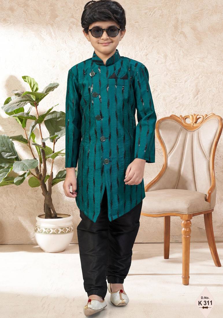 boys stylish indo western ethnic set thread work for festive
