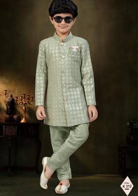 boys stylish indo western ethnic set thread work for festive 1
