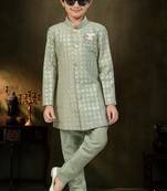 boys stylish indo western ethnic set thread work for festive