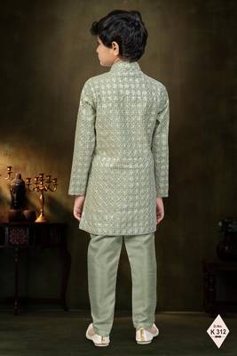 boys stylish indo western ethnic set thread work for festive 3