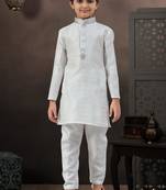boys ethnic jacquard kurta pajama set thread work for festive