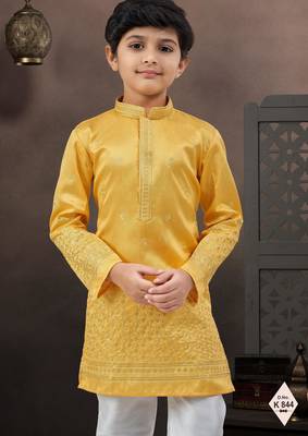 boys ethnic jacquard kurta pajama set thread work for festive 2