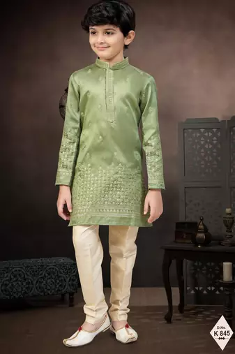 boys ethnic jacquard kurta pajama set thread work for festive