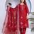 Cotton cambric straight kurti-pant-dupatta set