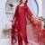 Cotton cambric straight kurti-pant-dupatta set
