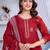 Cotton cambric straight kurti-pant-dupatta set