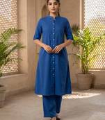Cotton cambric kurti-pant cord set
