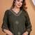 Cotton a-line kurti-pant-dupatta set