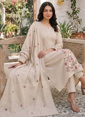 Cotton cambric a-line kurti-pant-dupatta set 2